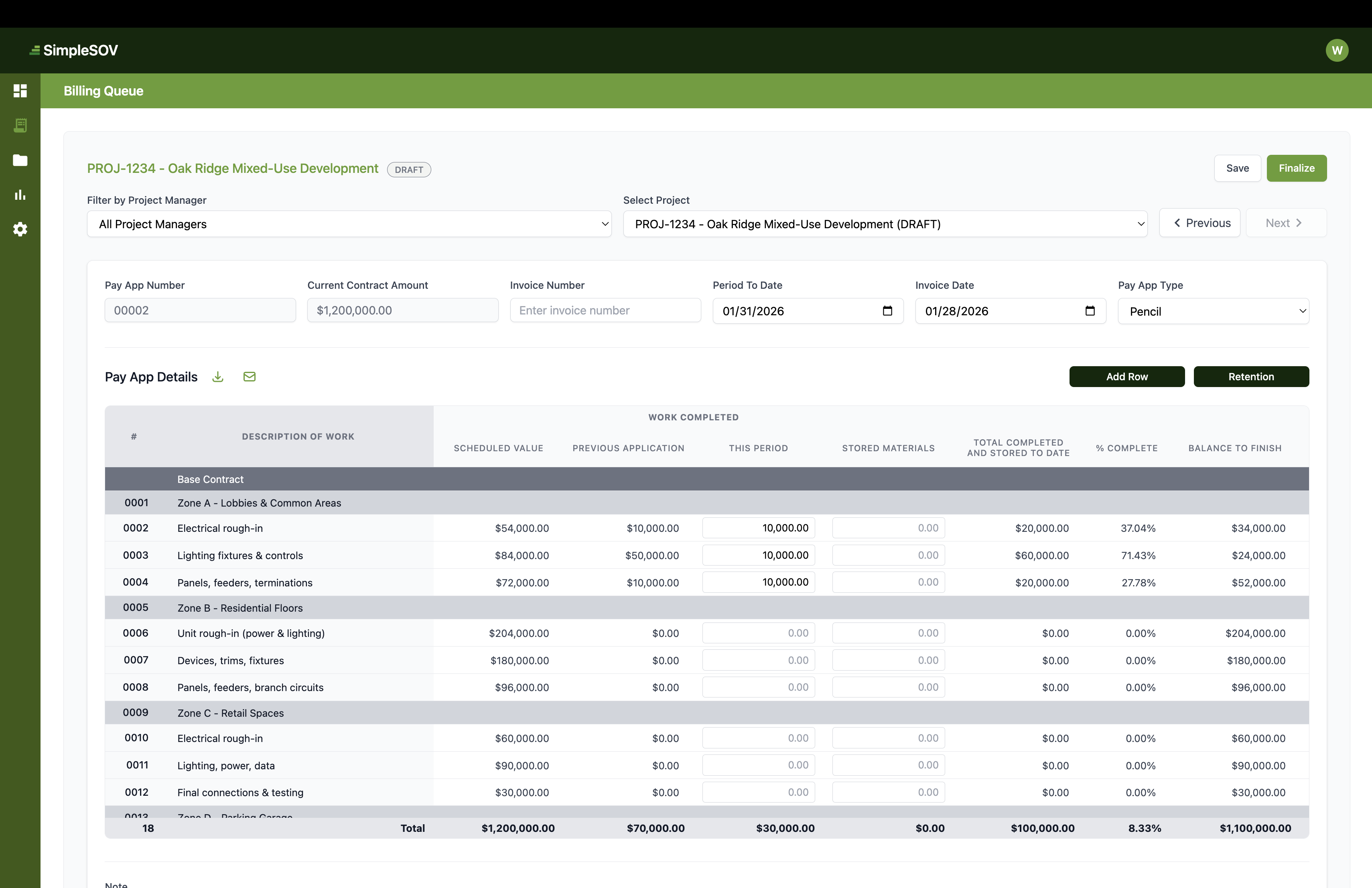 Billing queue workflow screenshot